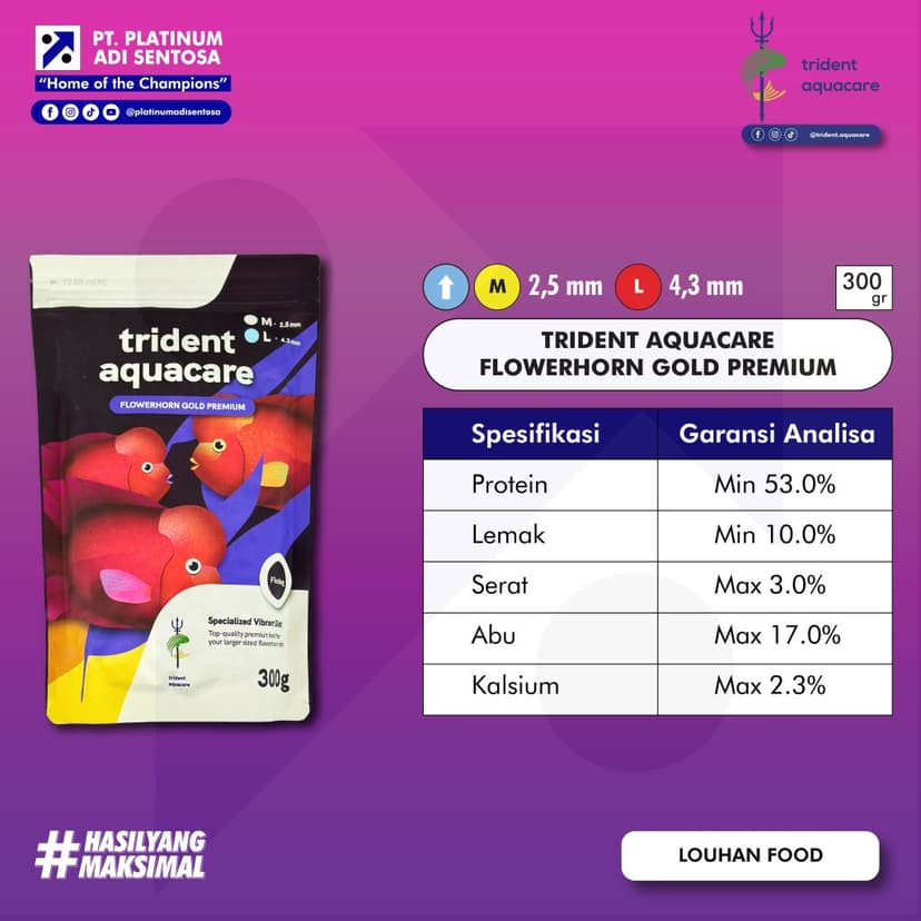 02 Trident Aquacare_Flowerhorn Gold Premium_Spesifikasi