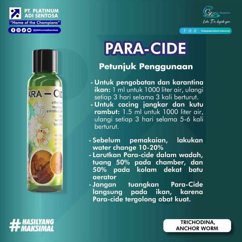 CZ Aqua Product_Para-cide_Petunjuk Penggunaan
