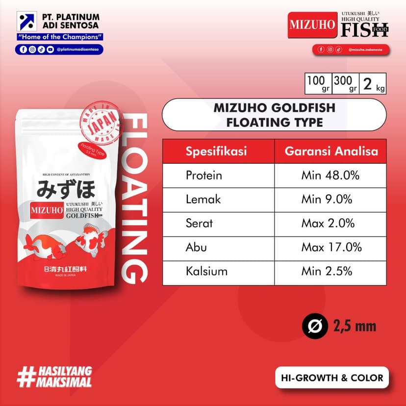 Mizuho Goldfish Floating_Kemasan
