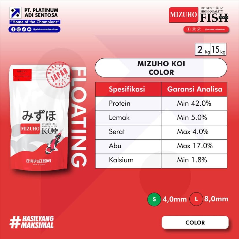 Mizuho Koi Color_Spesifikasi