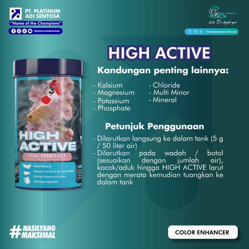 CZ Aqua Product_High Active_Kandungan