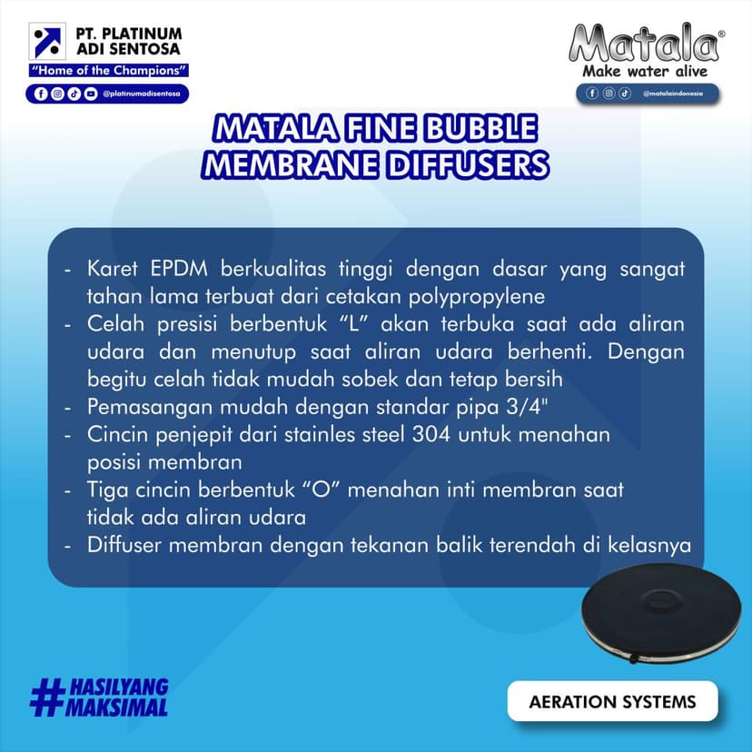 06 Matala_Fine Bubble Membrane Diffuser_Deskripsi 2
