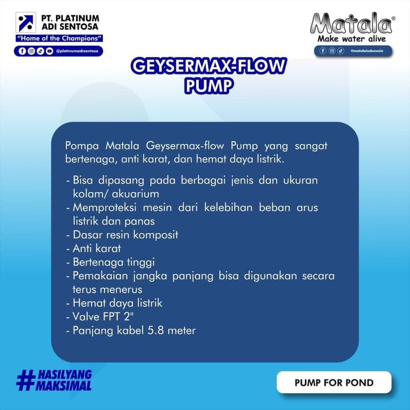 06 Matala_Geysermax-Flow Pump_Deskripsi