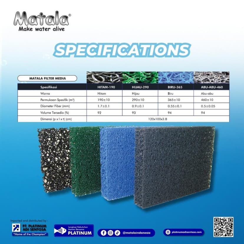 Matala Filter Media_Spesifikasi