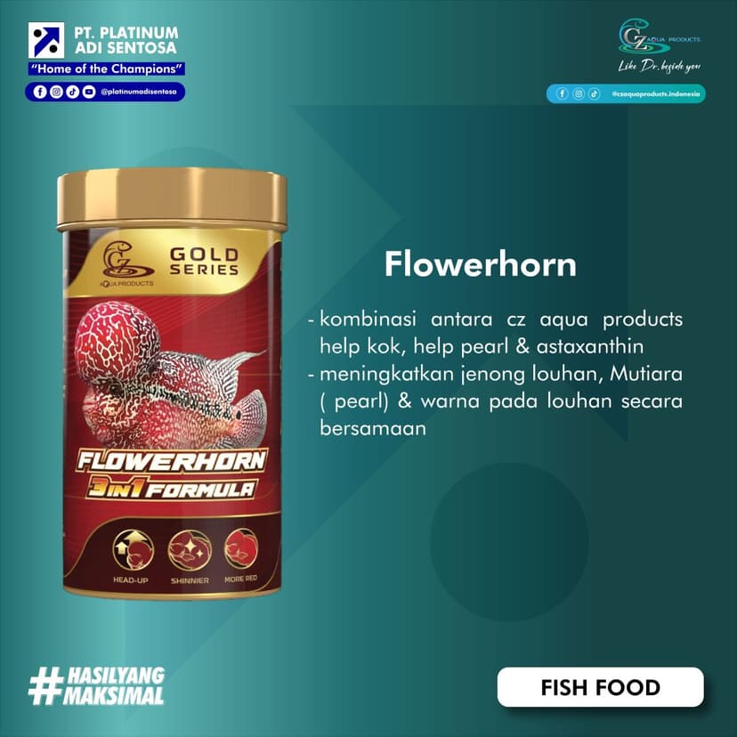 CZ Aqua Product_Gold Series Flowerhorn 3 in 1 Formula_Kandungan
